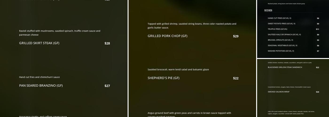 The Molly Pitcher Club Menu