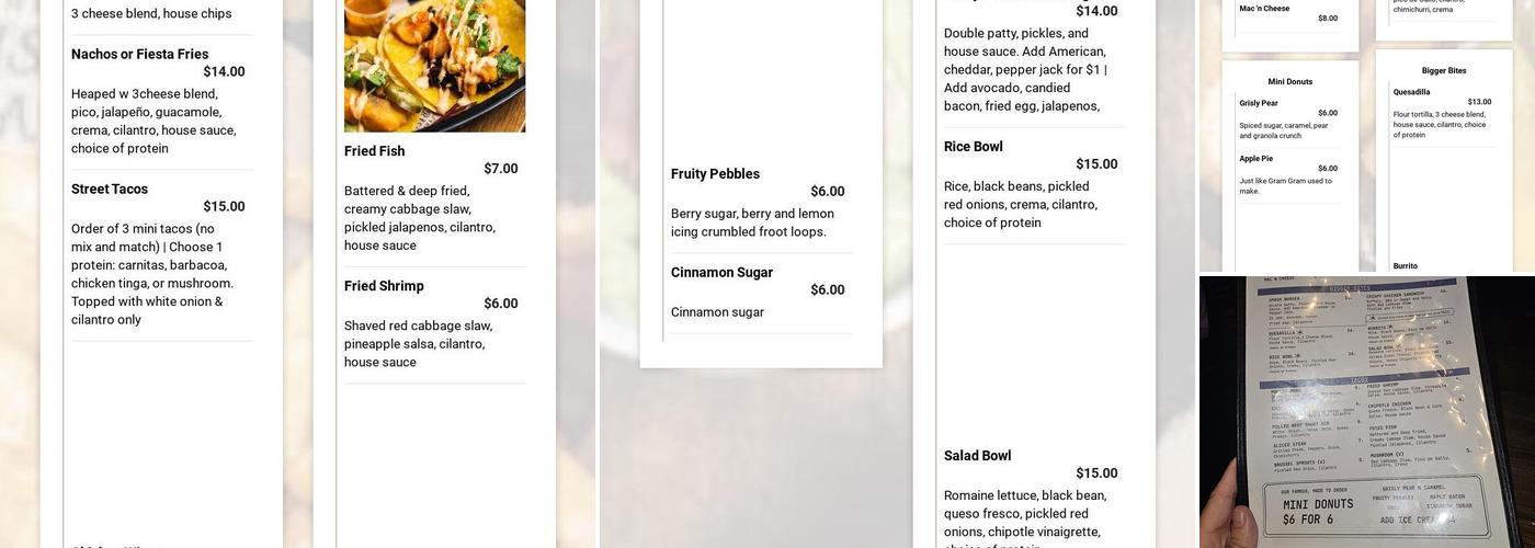 The Grisly Pear Midtown Menu