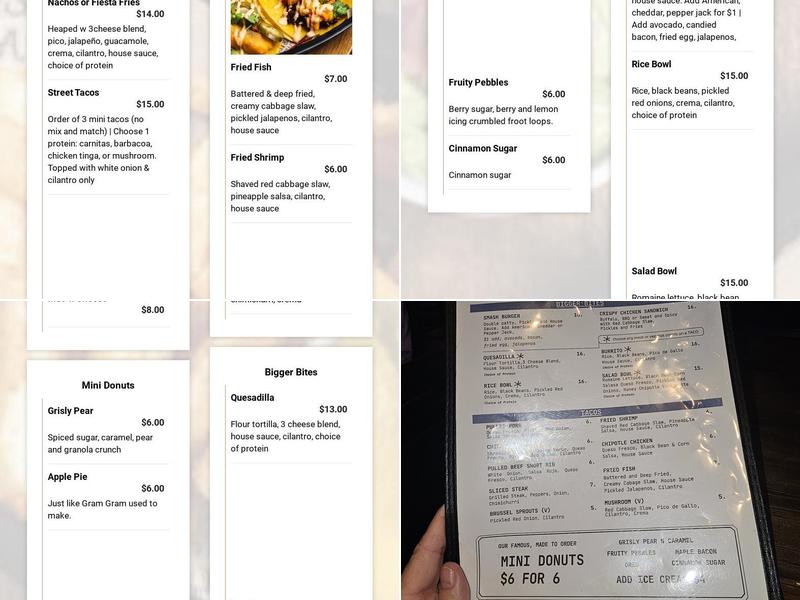 The Grisly Pear Midtown Menu