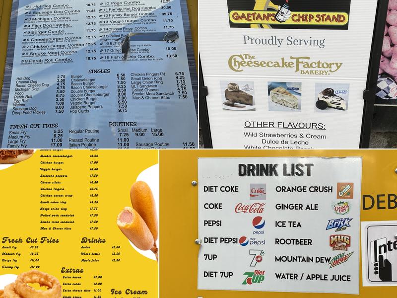 Gaetan’s Chip Stand Menu