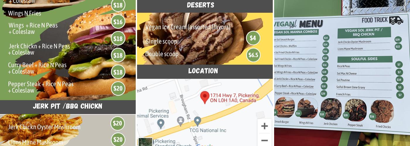Vegan Sol Menu