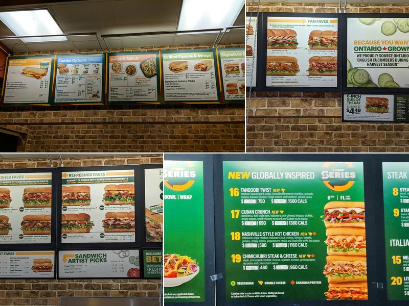 Subway Menu