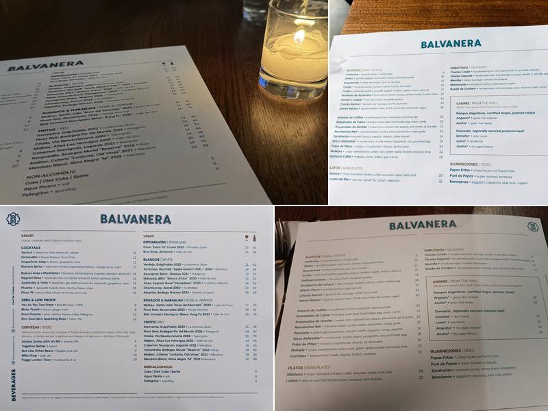 BALVANERA Menu