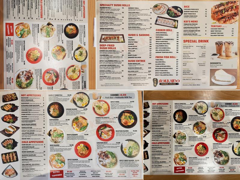 Hokkaido Ramen House Menu