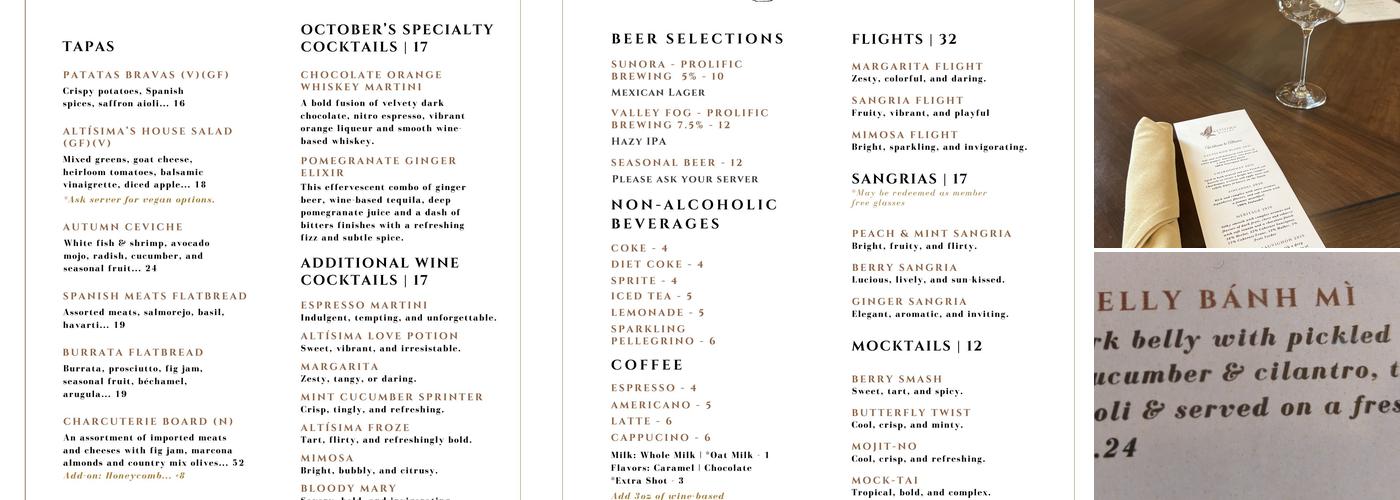 Gaspar’s Restaurant Menu