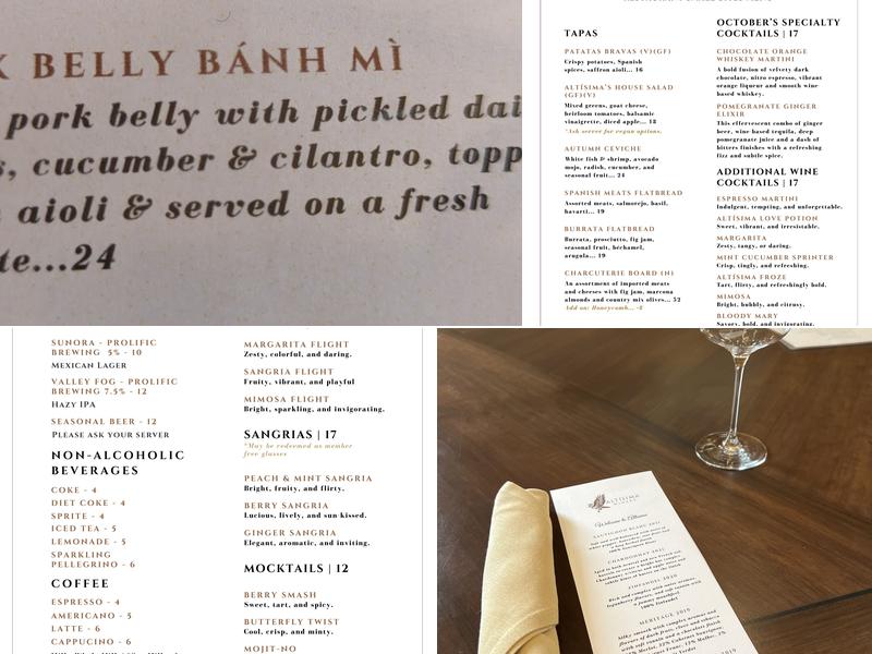Gaspar’s Restaurant Menu