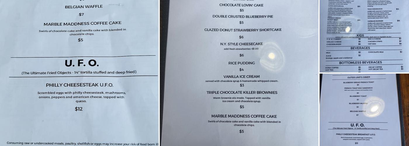 Outer Limits Diner Menu