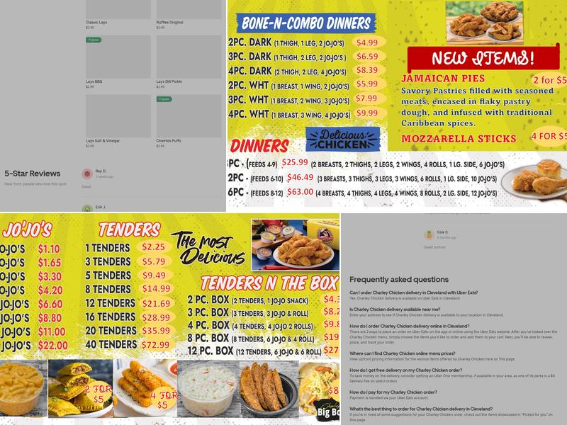 Charley Chicken Menu