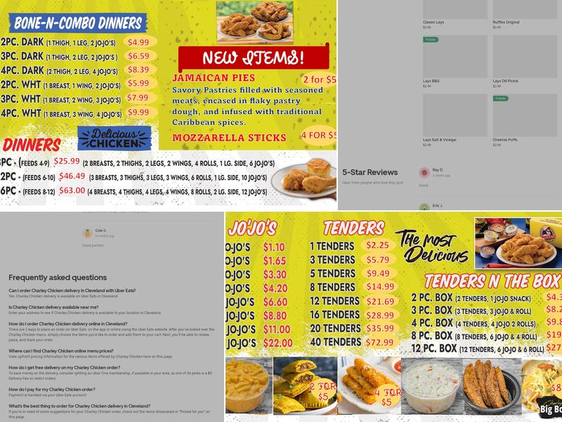 Charley Chicken Menu