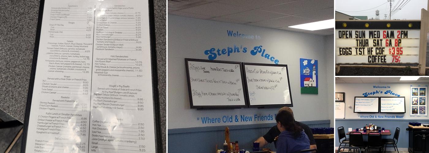 Steph’s Place Menu