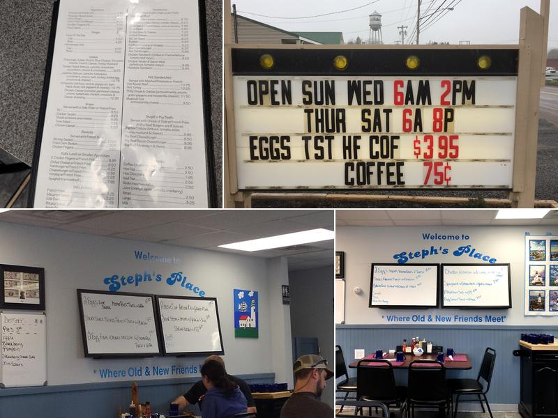 Steph’s Place Menu