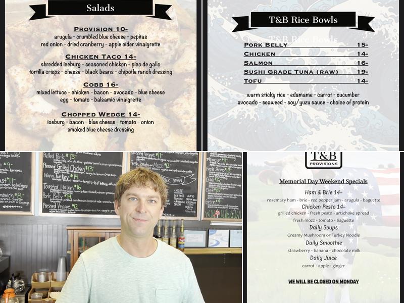 T&B Provisions Menu