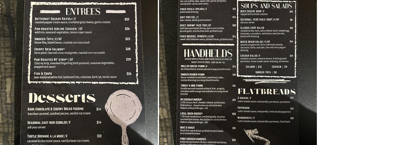 Pub333 Menu
