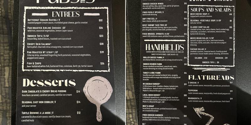 Pub333 Menu