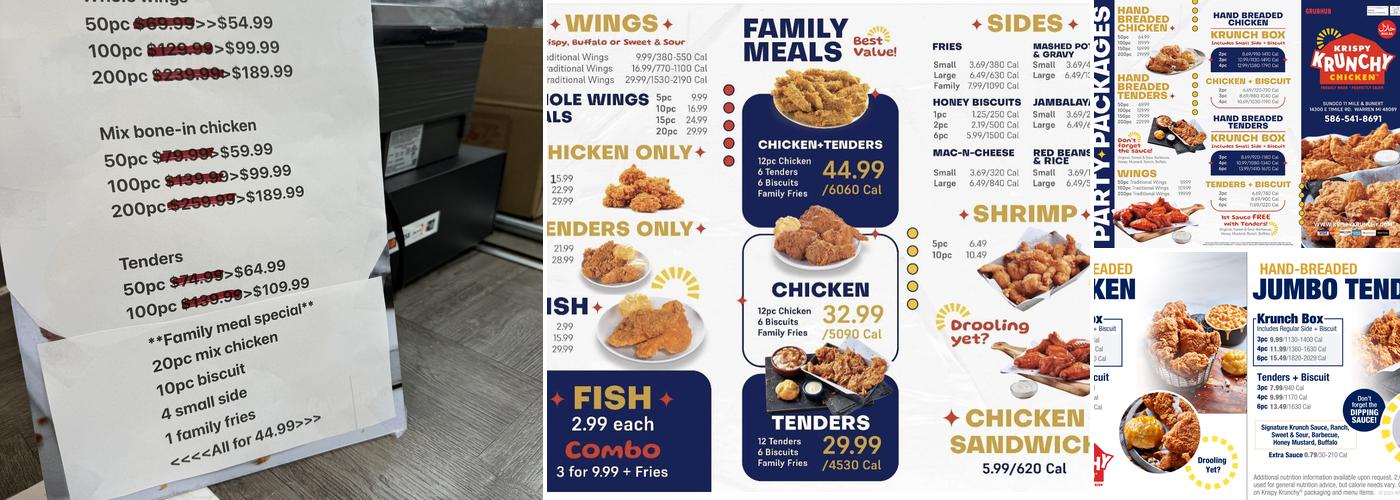 Krispy Krunchy Chicken Warren (Halal) Menu