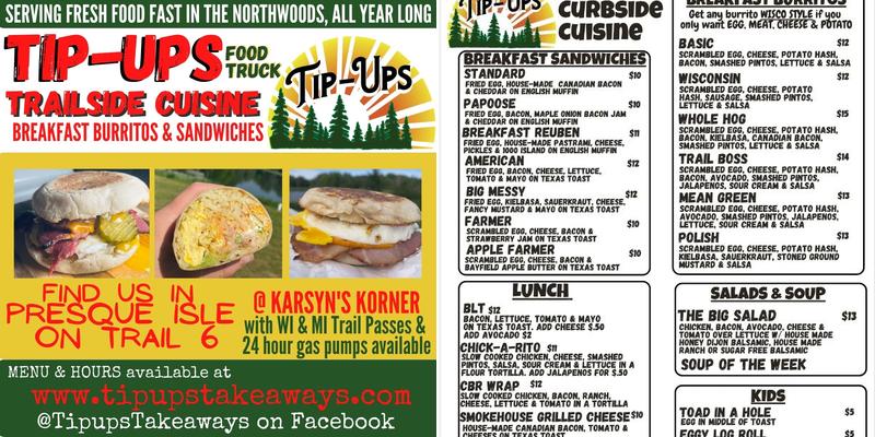 Tip-Ups Takeaways Menu