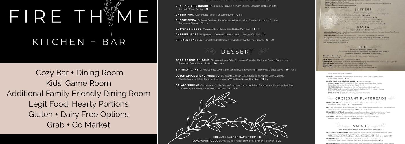 Fire Thyme Kitchen + Bar Menu