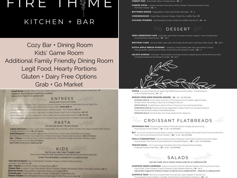 Fire Thyme Kitchen + Bar Menu