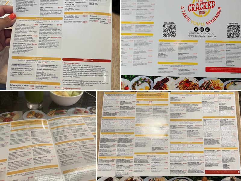 The cracked Egg Menu