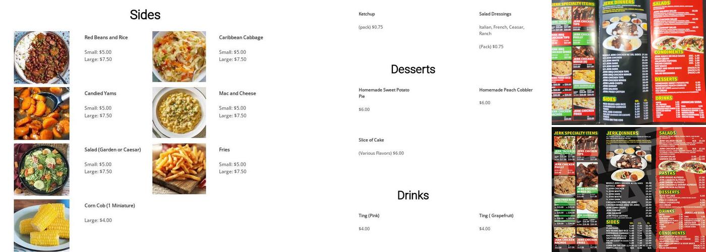 The Perfect Jerk Menu