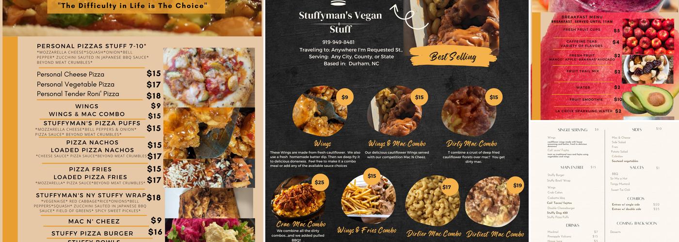 Stuffyman's Vegan Stuff Menu