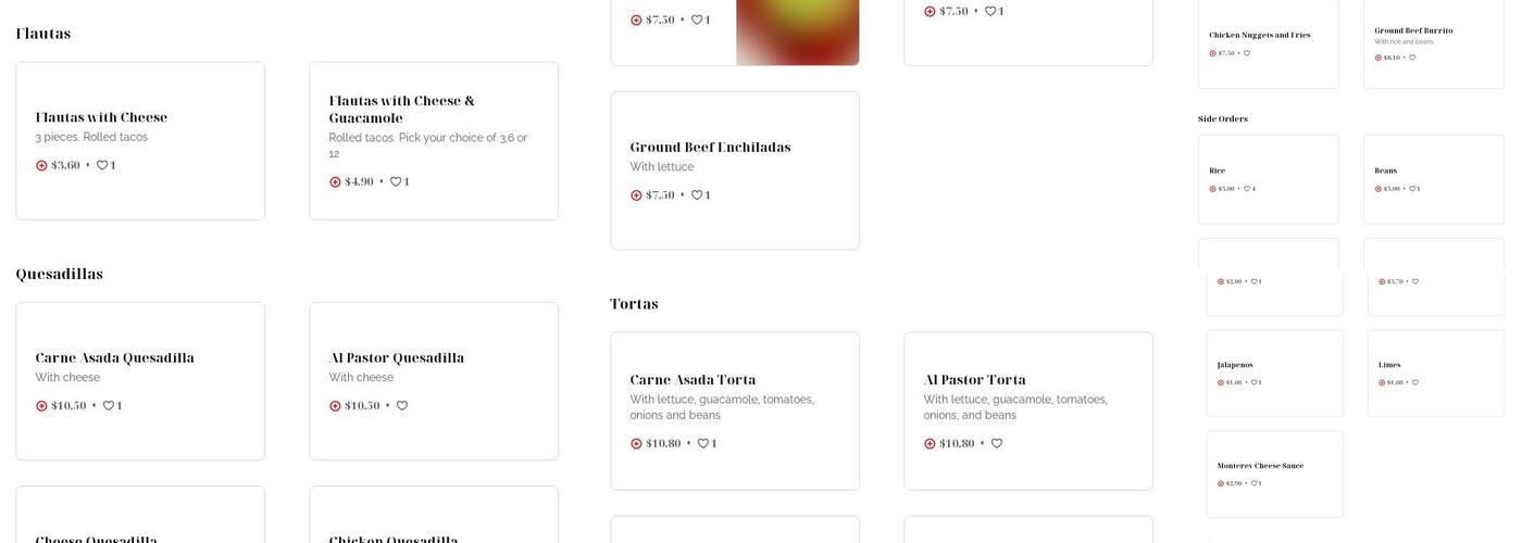 Road Runner Mexican Cantina Menu