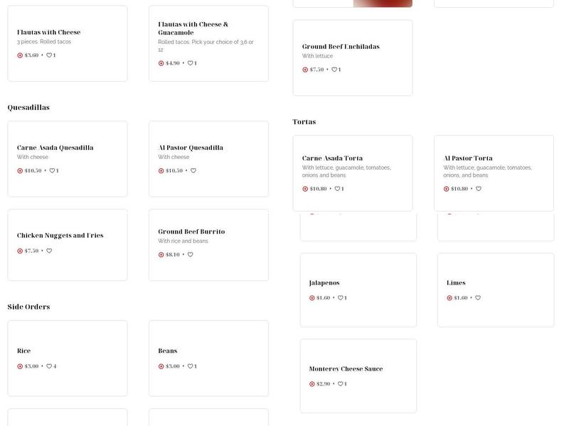 Road Runner Mexican Cantina Menu