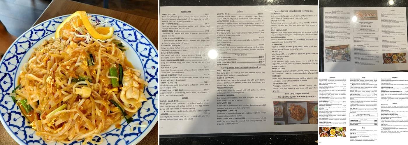 Sisters Thai Kitchen Menu