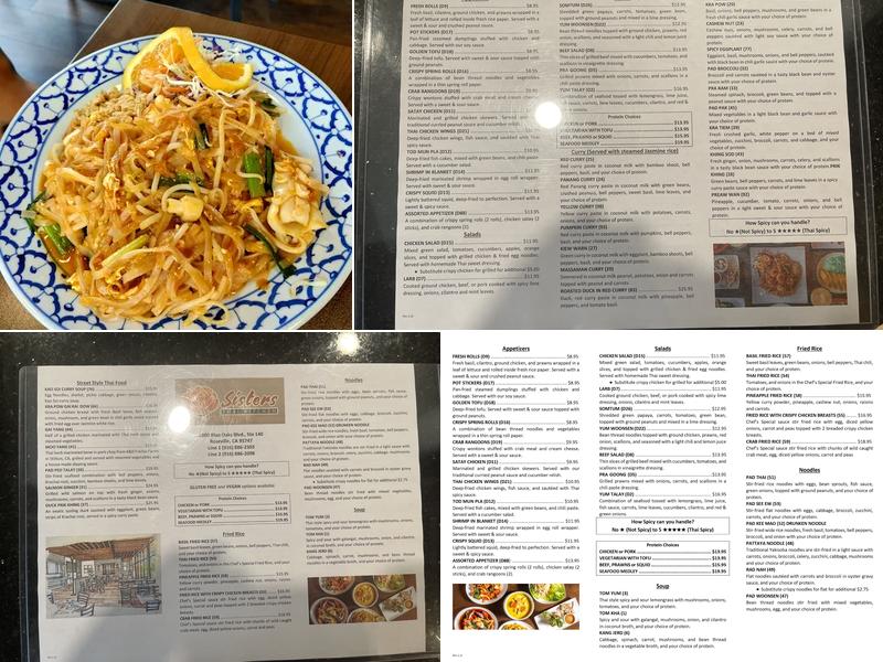 Sisters Thai Kitchen Menu