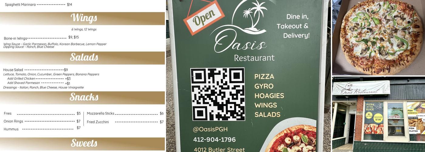 Oasis Restaurant Menu