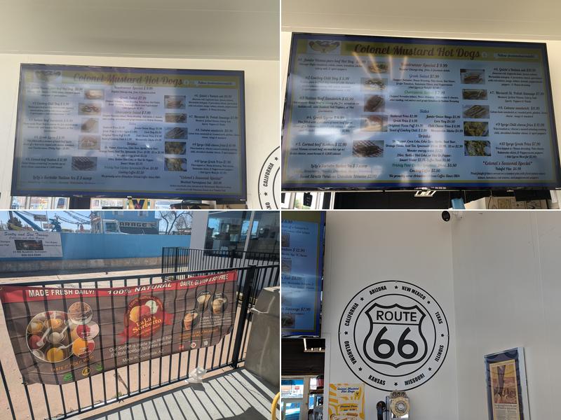 Colonel Mustard Hot Dogs Menu