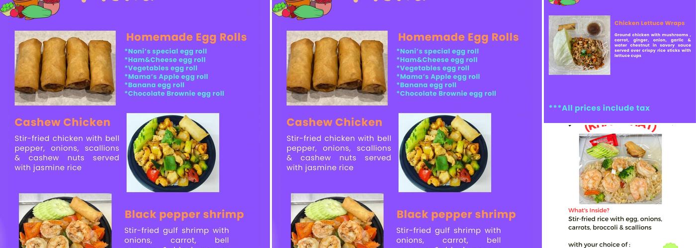Noni's Thai Kitchen Menu