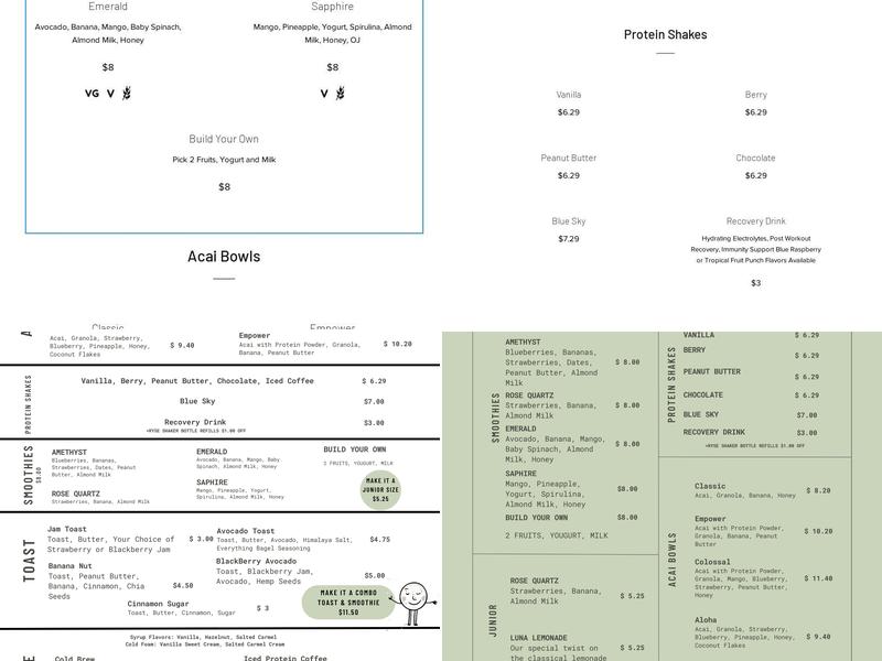 Sol Luna By Ryse Menu