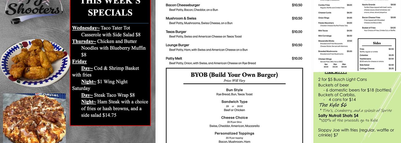 TJ Shooters Menu