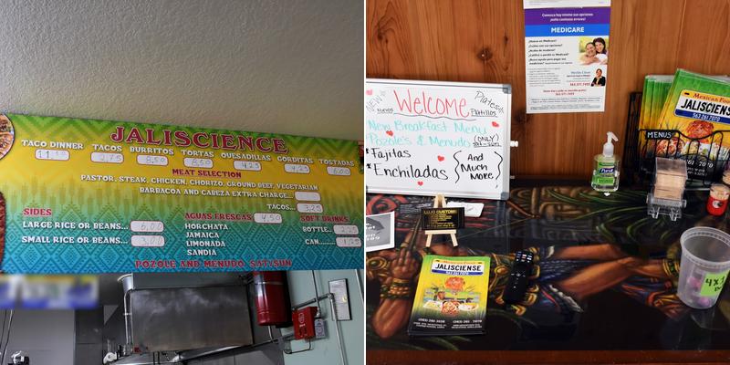 Taquisas Jalisciense Menu