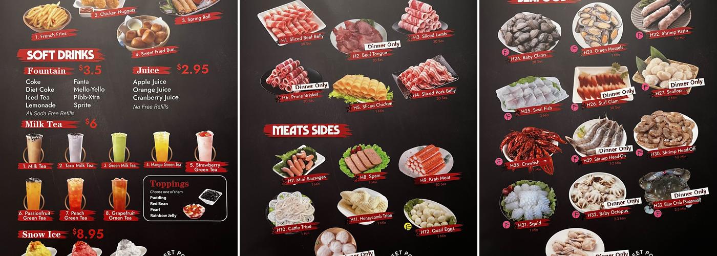 MEET POT BBQ & HOTPOT Menu