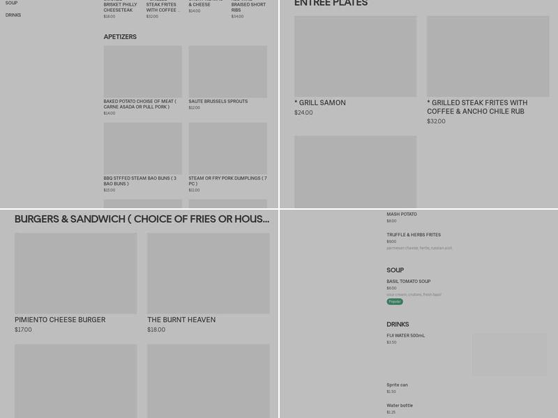 The Panini Grill Menu