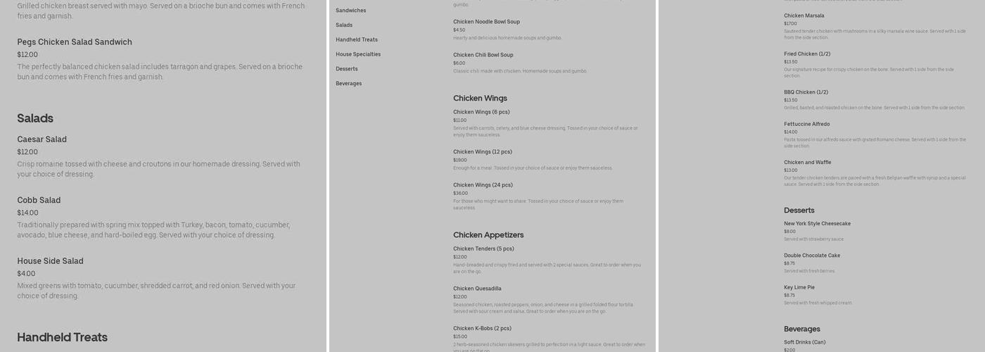 Queen City Chicken Menu