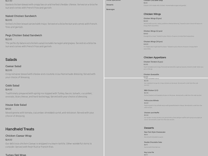 Queen City Chicken Menu