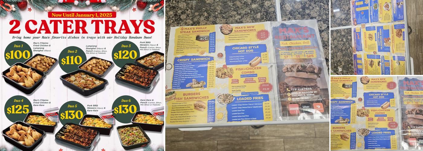 Max's restaurant Menu