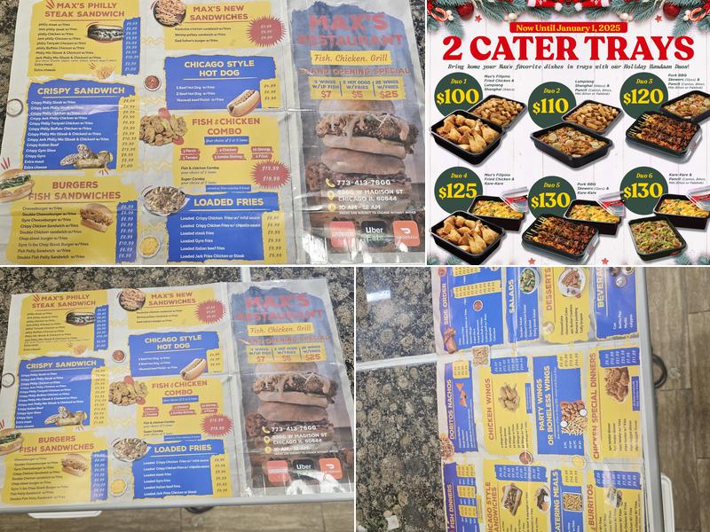 Max's restaurant Menu