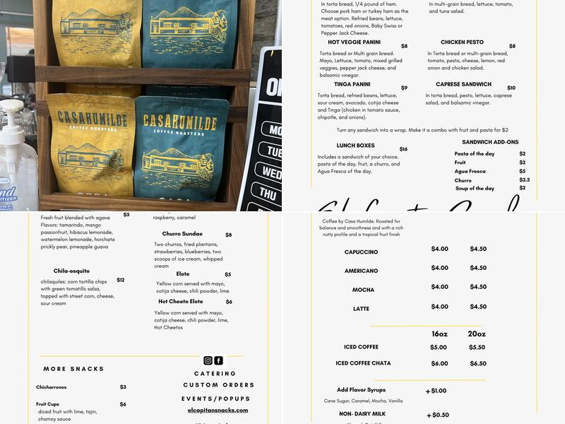 El Capitan Snacks Menu