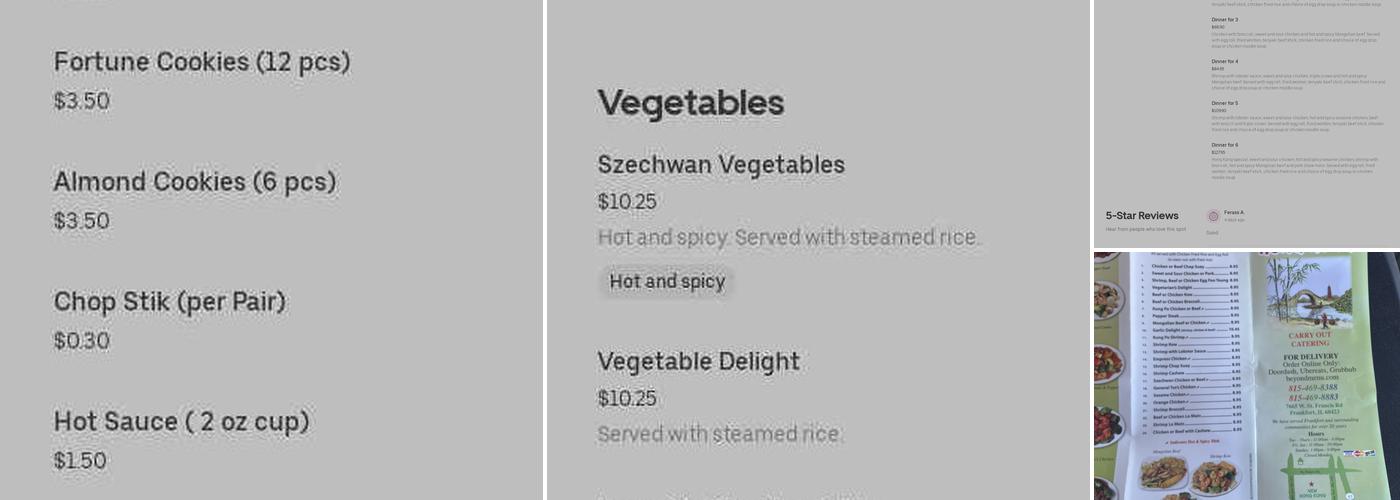 New Hong Kong Chinese Food Menu