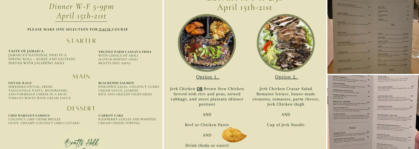 Bratts Hill by Chef Darian Menu