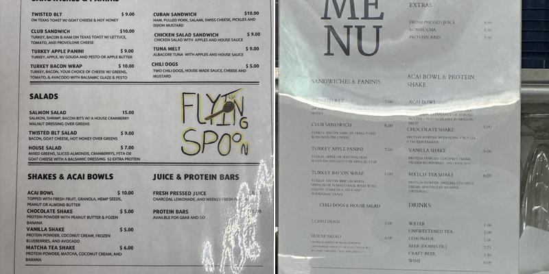 Flying Spoon Menu