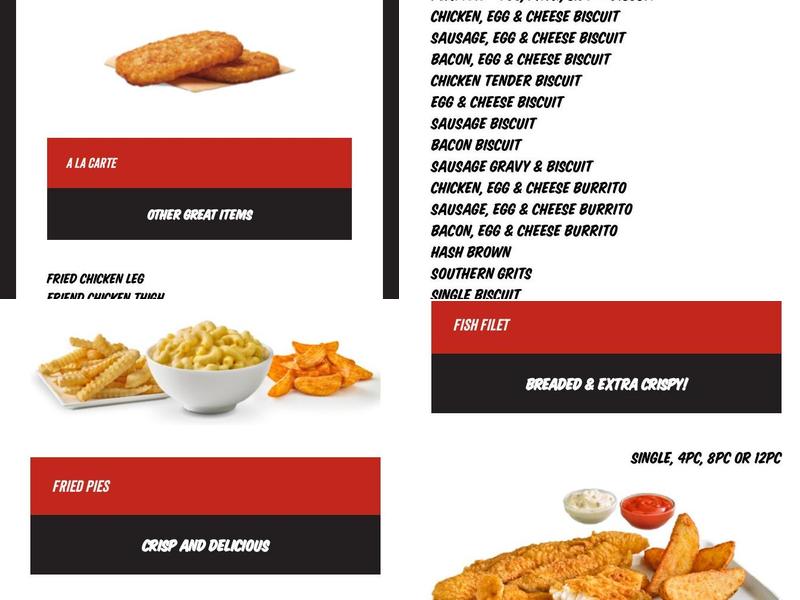 Raise the Roost Menu