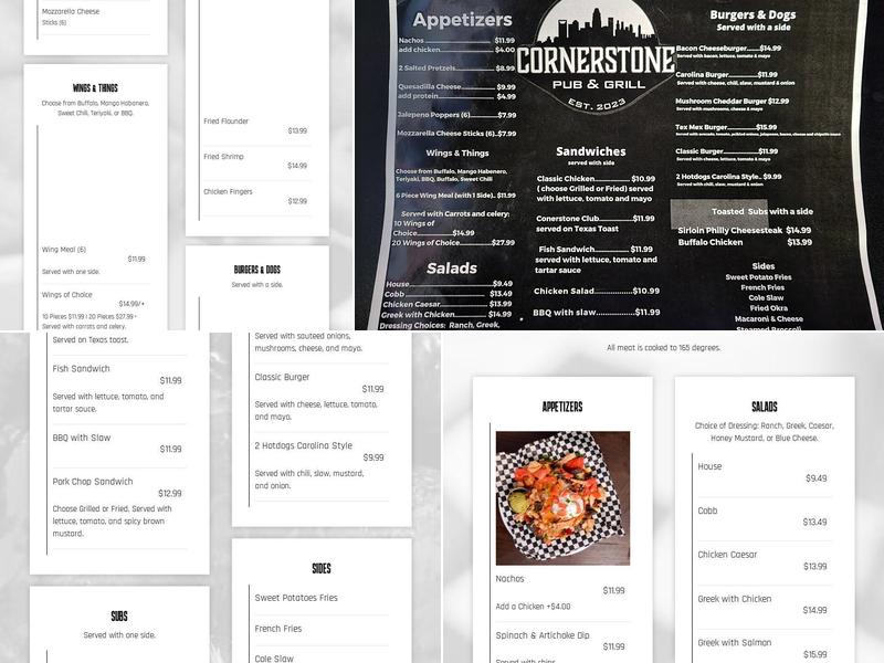 Cornerstone Pub & Grill Menu