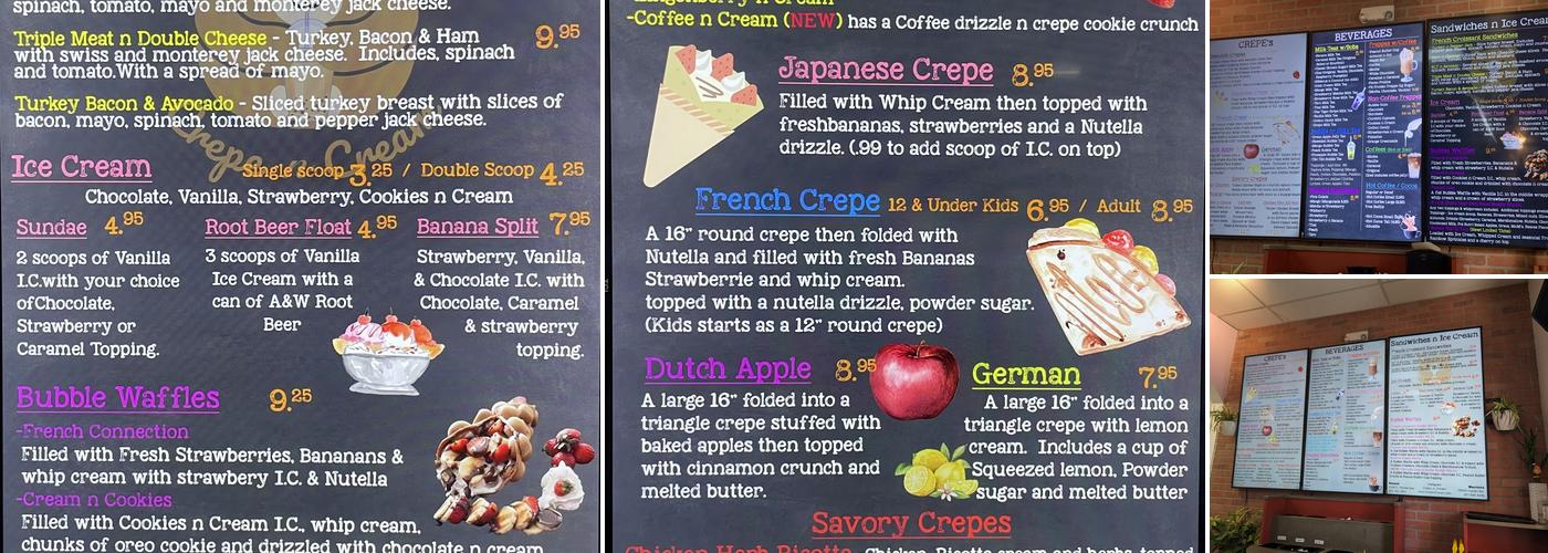 Crepe n Cream Menu