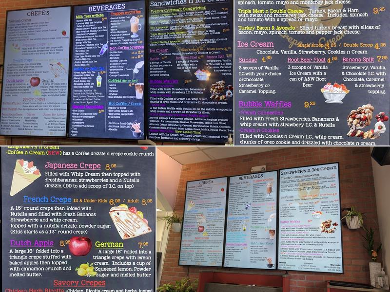 Crepe n Cream Menu