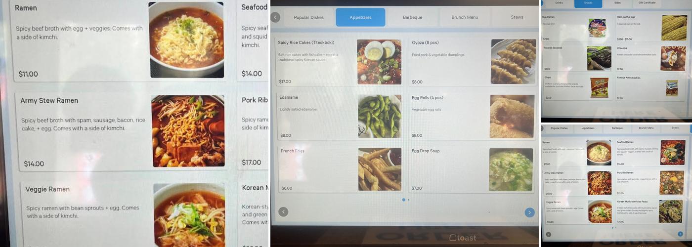 Moon’s Korean Kitchen Menu